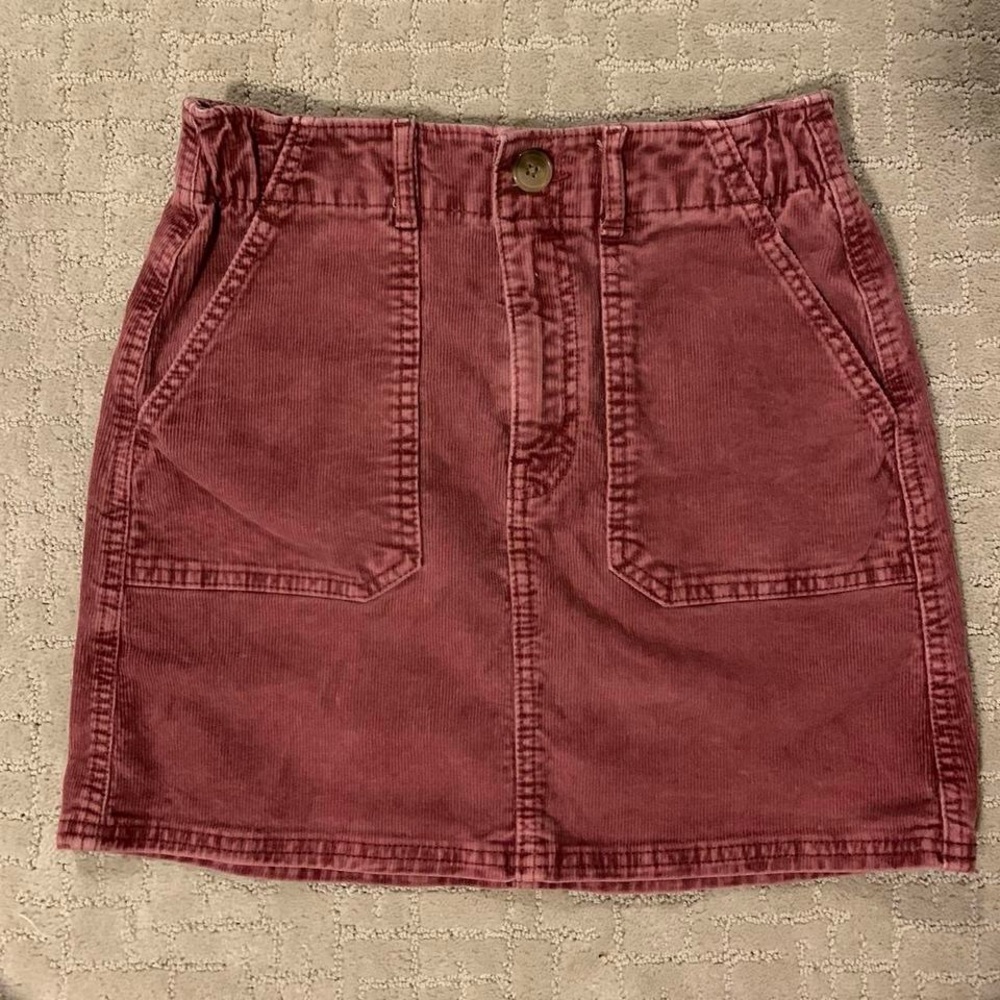 American Eagle Outfitters Red Mini Cargo Skirt